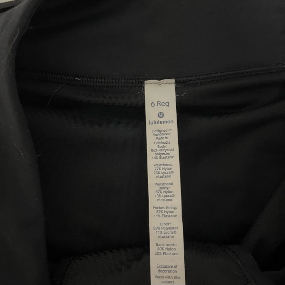 Black 6 Reg Lululemon Speed up Shorts - Picture 4 of 6